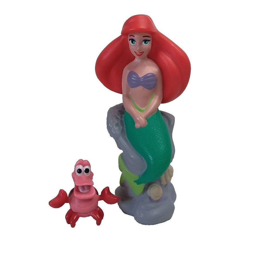 DIsney The Little Mermaid Ariel and Sebastian Figures Bath Tub Toys Replacements